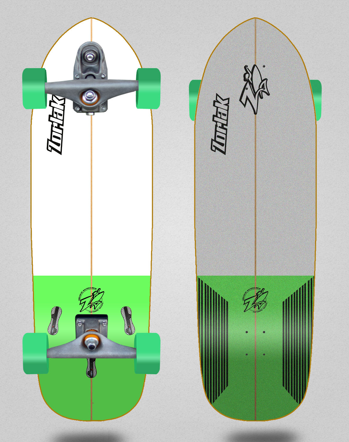 Zorlak surfskate T12 trucks Cabo Polonio green 33.5
