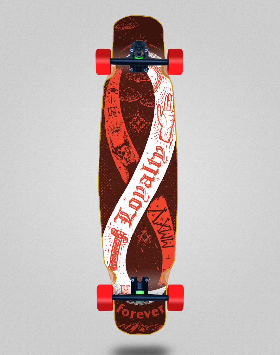 Loyalty Infinity red longboard bamboo dance complete 46x9