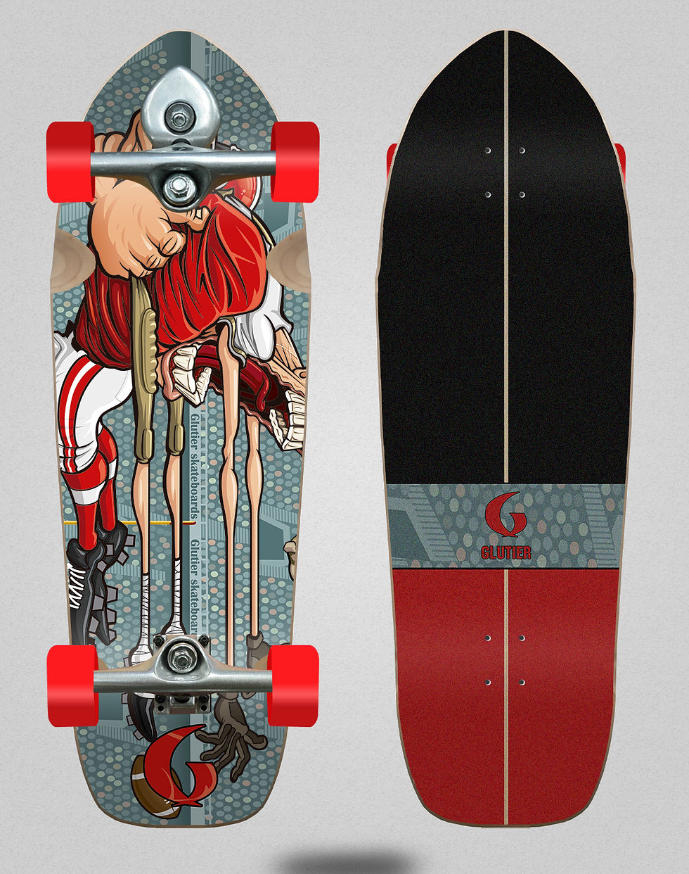 Thumbnail: Glutier surfskate BURI trucks - Crazy block Maple Modene 10.05x33.30¨