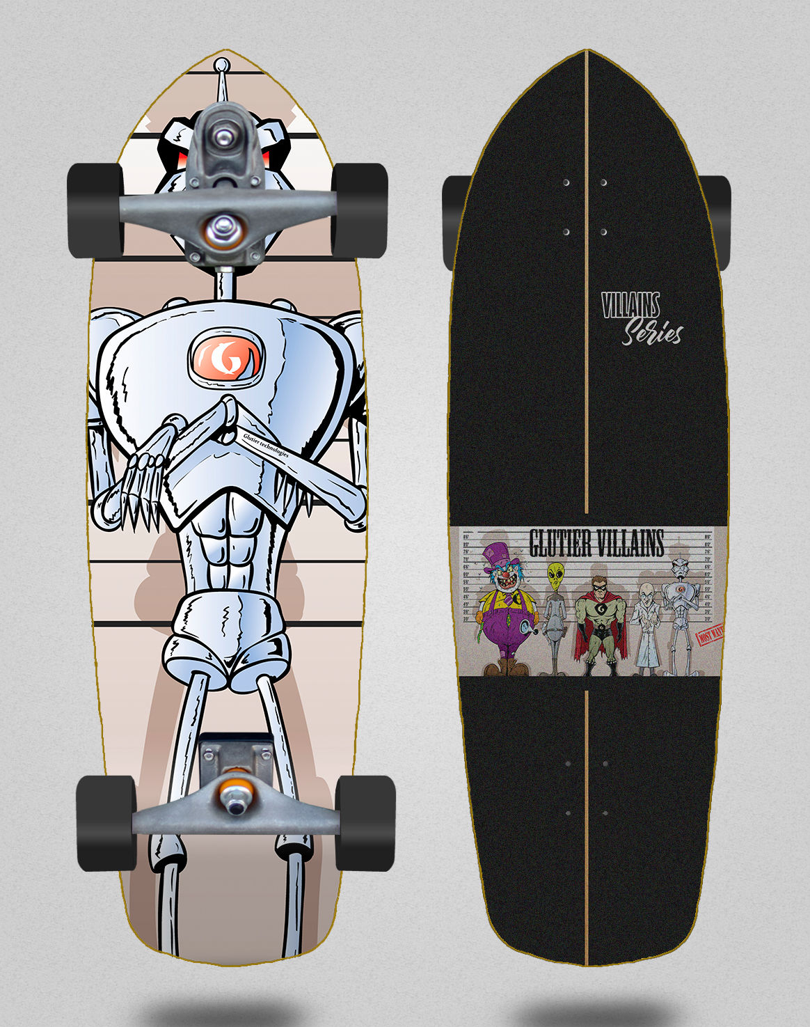 Glutier surfskate T12 trucks - Villain technologies 34