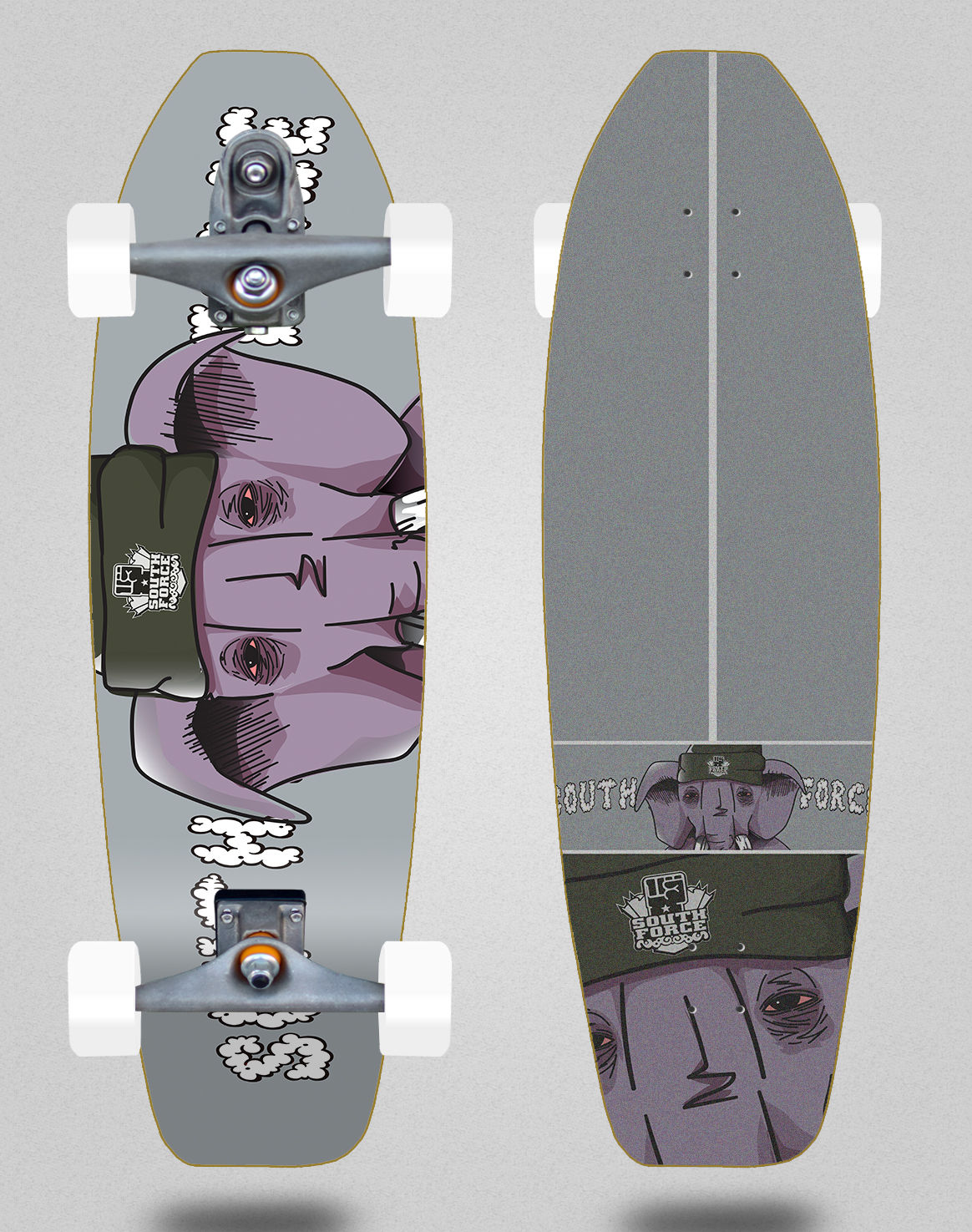 South force surfskate T12 trucks - Clouds Olsen 31,5 Flame