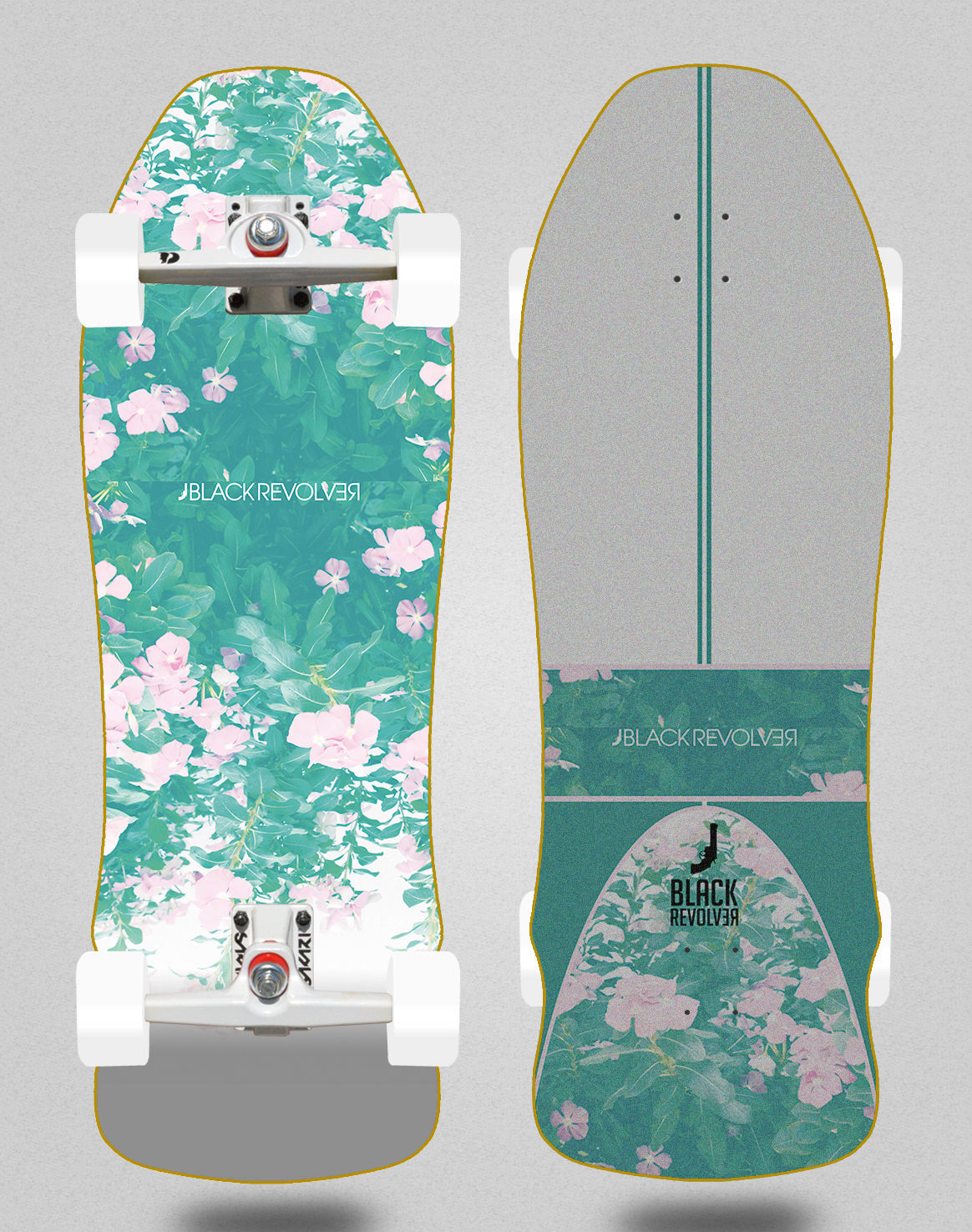 Black Revolver surfskate SGI trucks Beautiful Death Deadly garden 9.75x30 Giga