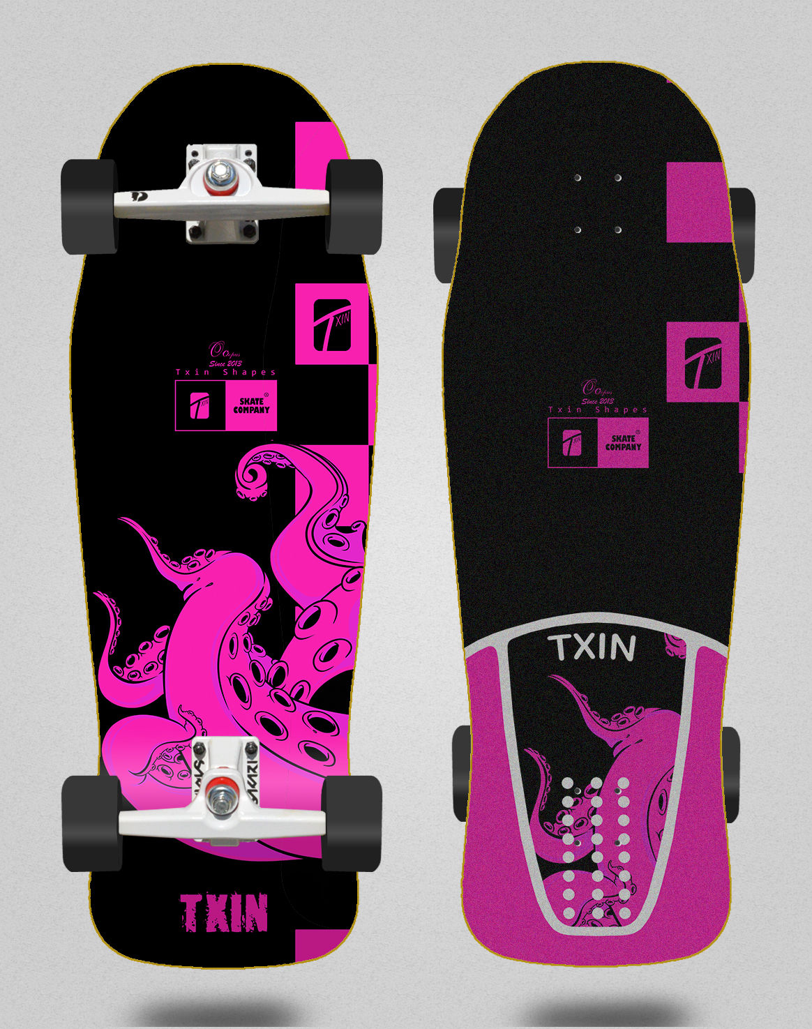 Txin surfskate SGI trucks - Octopus pink Owski 10.34x30.54