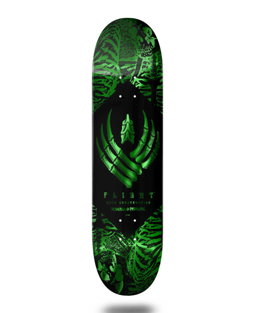 Powell Peralta Flight Skeleton green foil 8.5 x 32.1