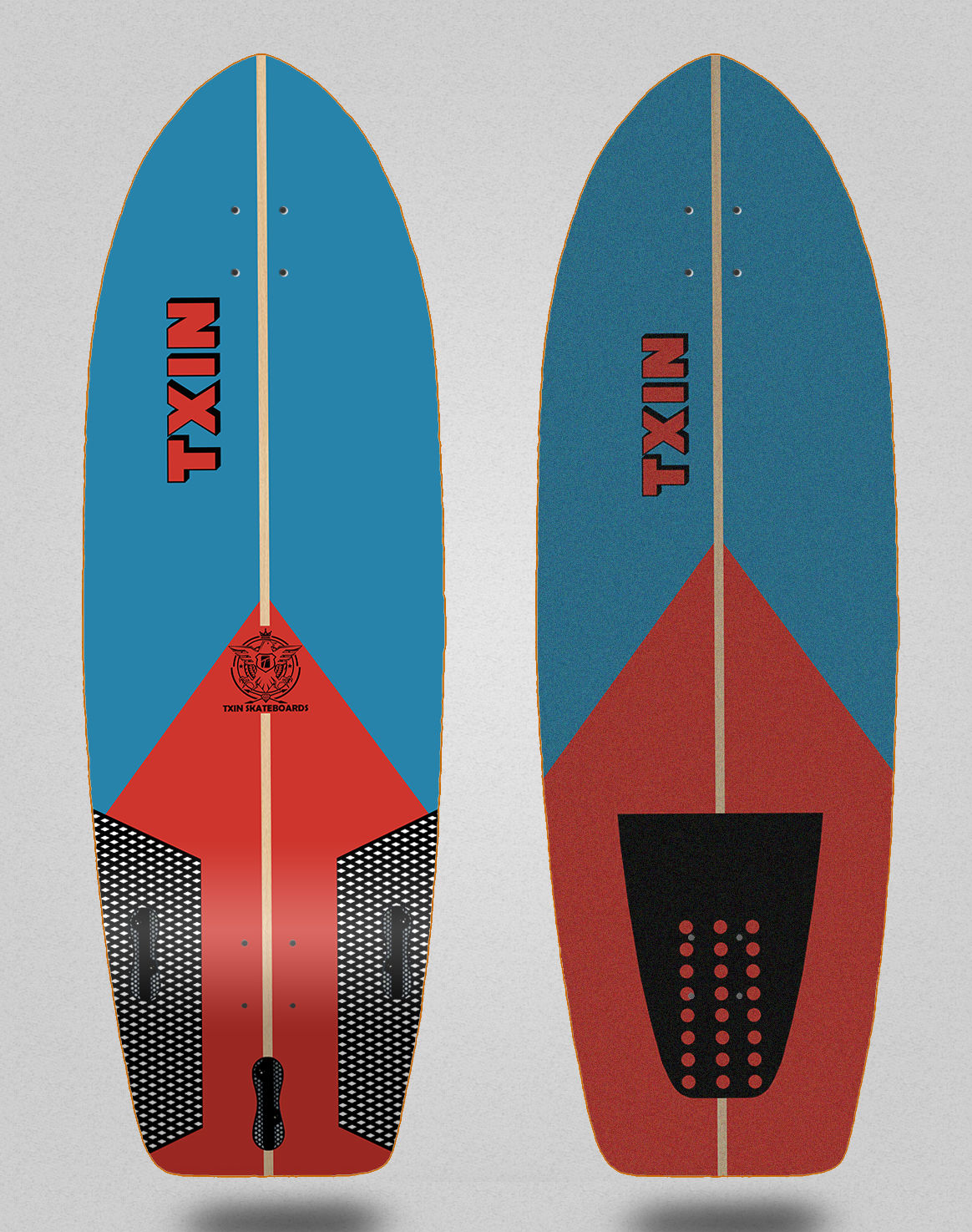 Txin deck - Shaper blue red 29