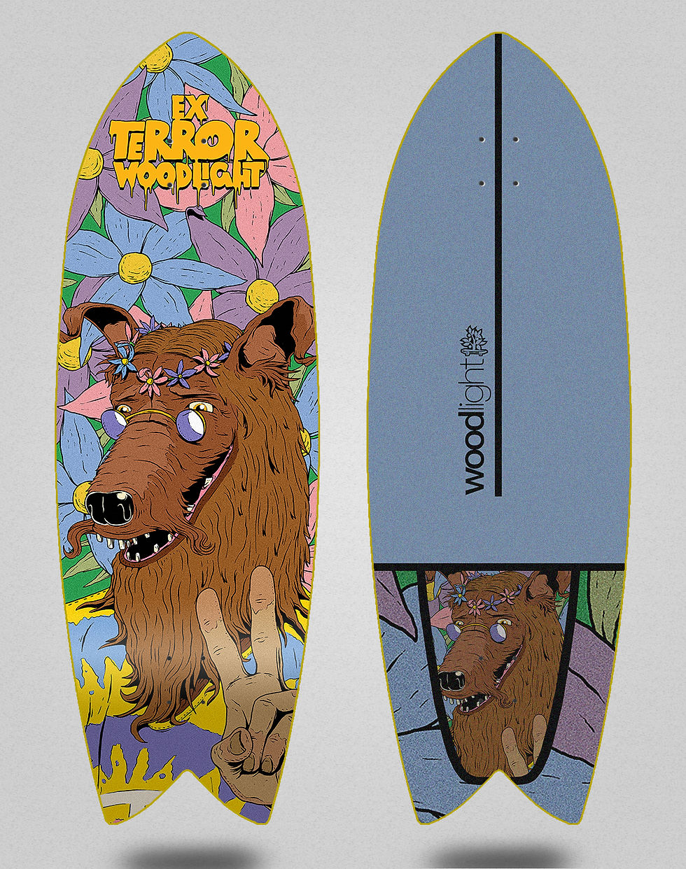 Thumbnail: Wood light surfskate deck - Ex Terror Wolf 32 fish