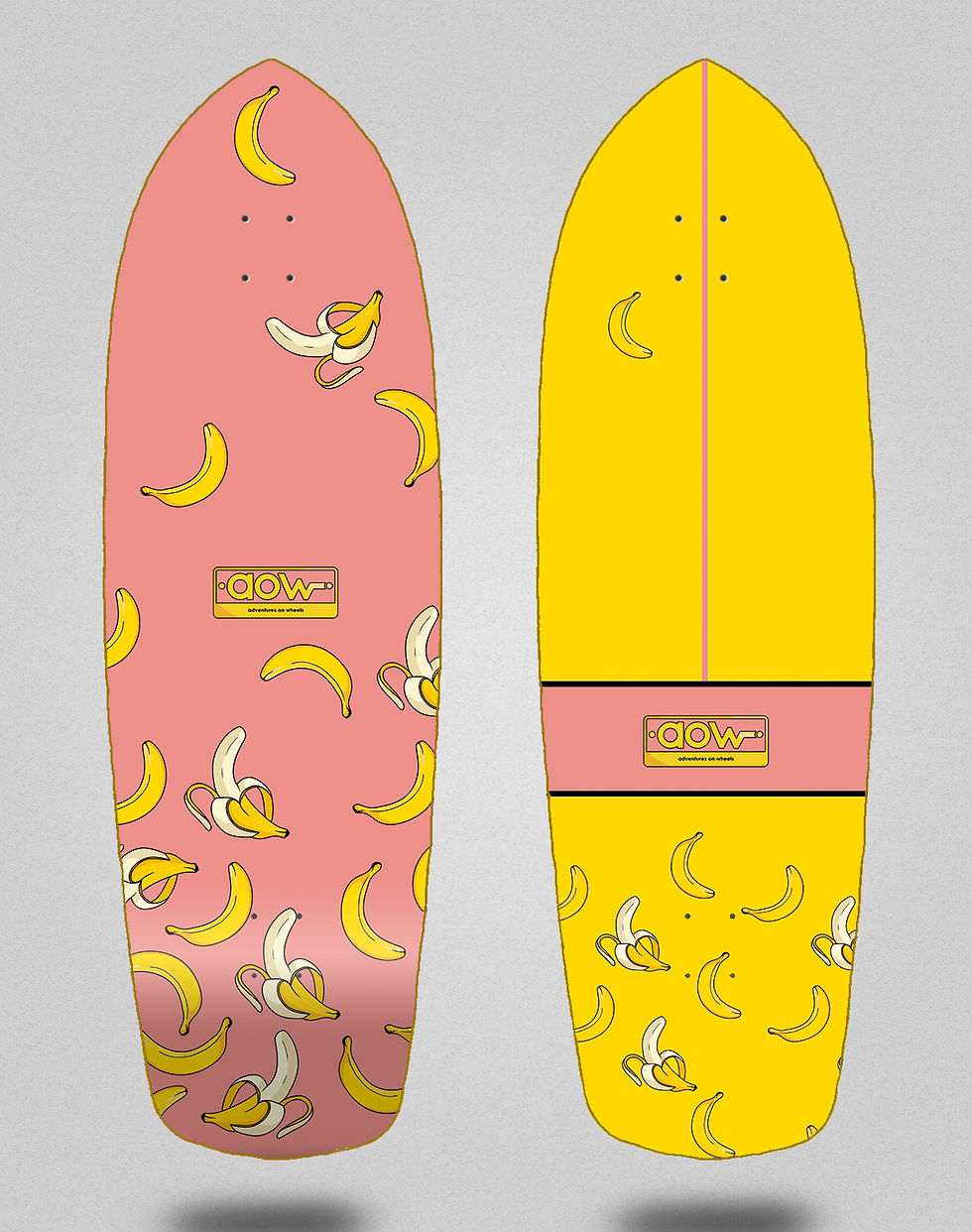 Miniatura: Aow surfskate deck Banana pink 34