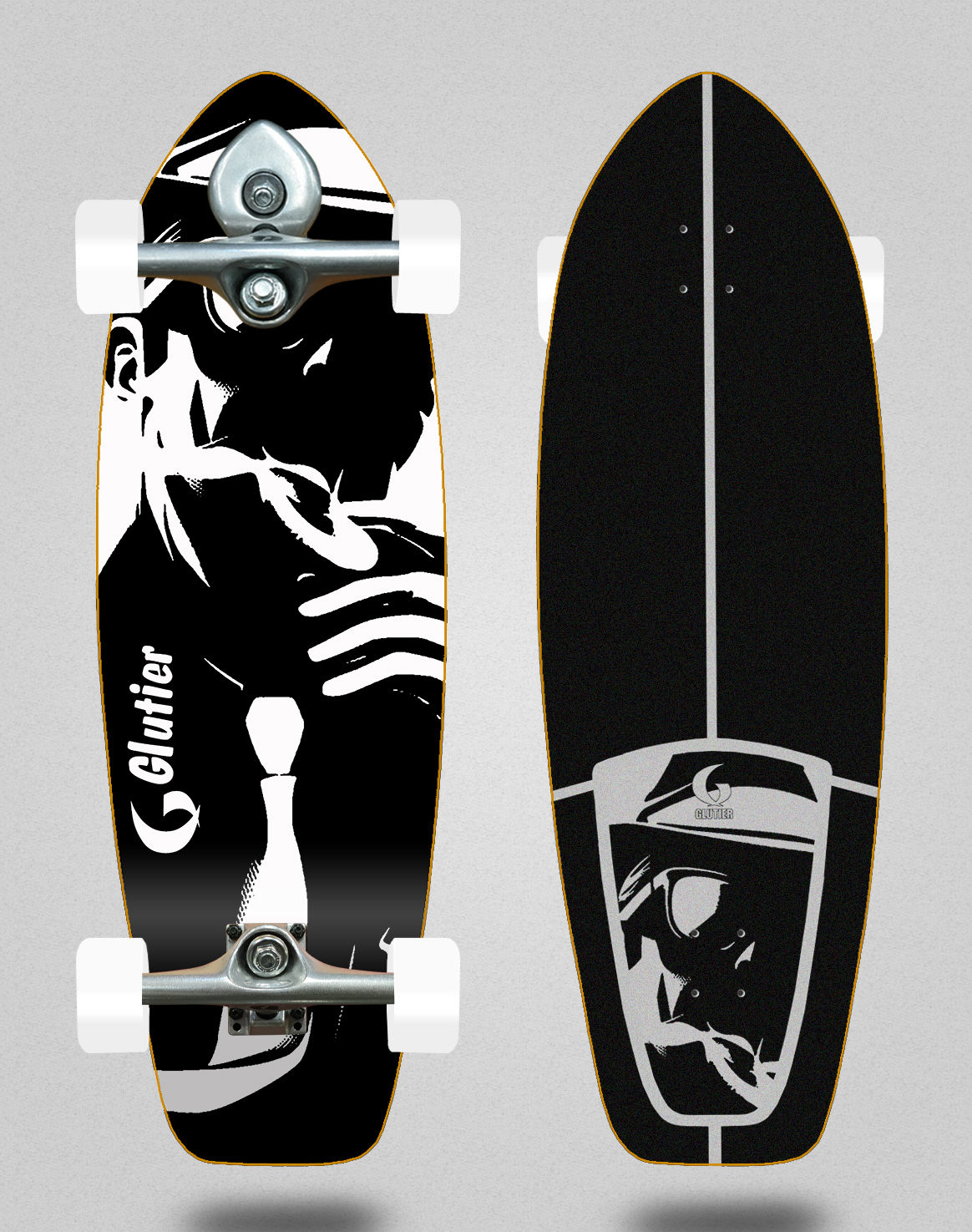 Glutier surfskate BURI trucks - Mafia white 31