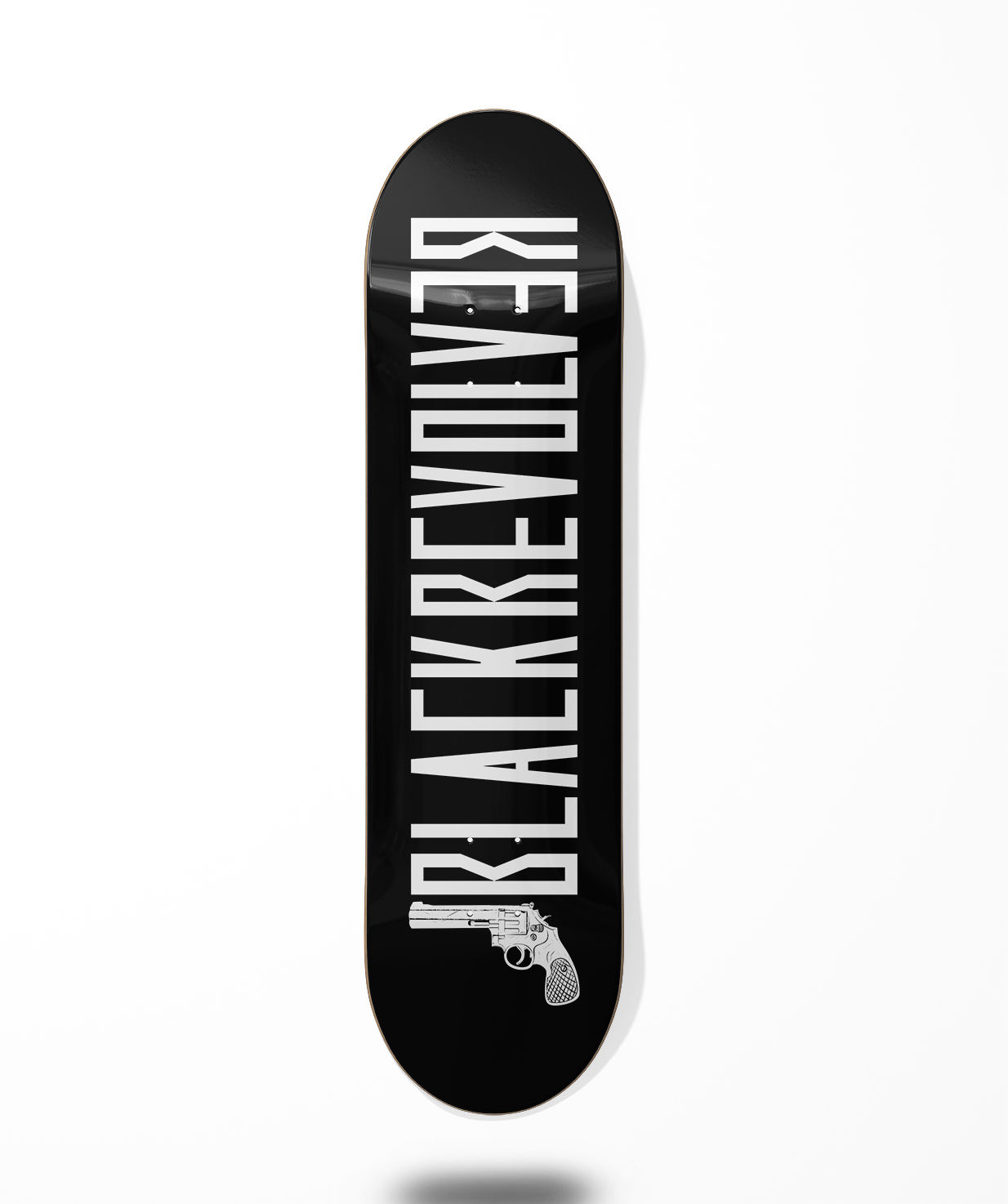 Black Revolver skate deck Color black grey