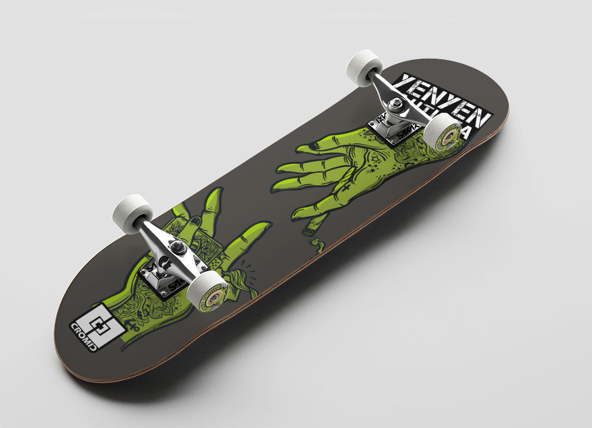 Cromic Yenyen hands grey green skate complete