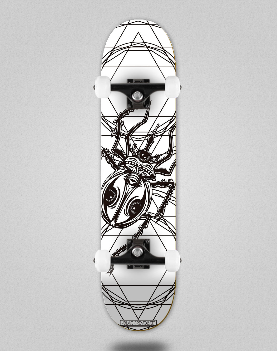 Black Revolver Insecta collective escarabajo white skate complete