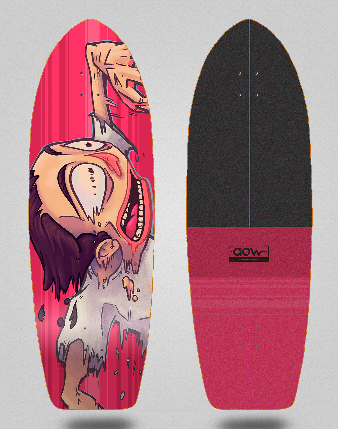Aow surfskate deck Fastskate red 30