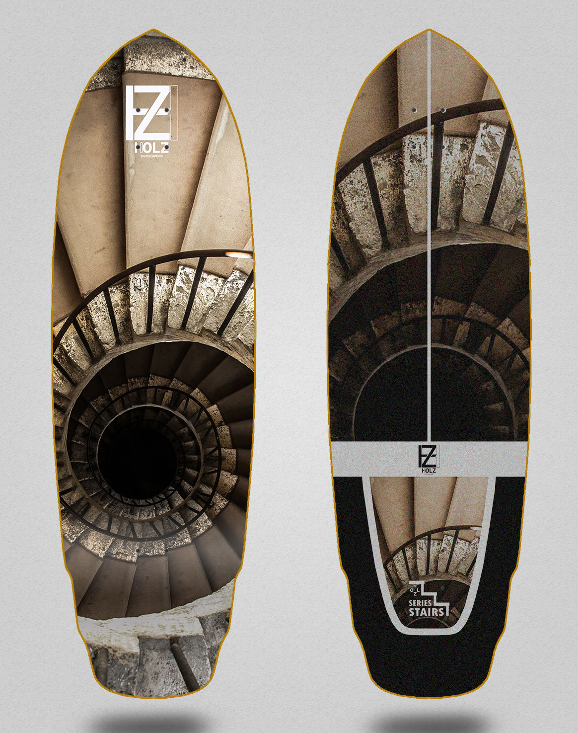 Holz surfskate deck - Stairs Oporto 32 special