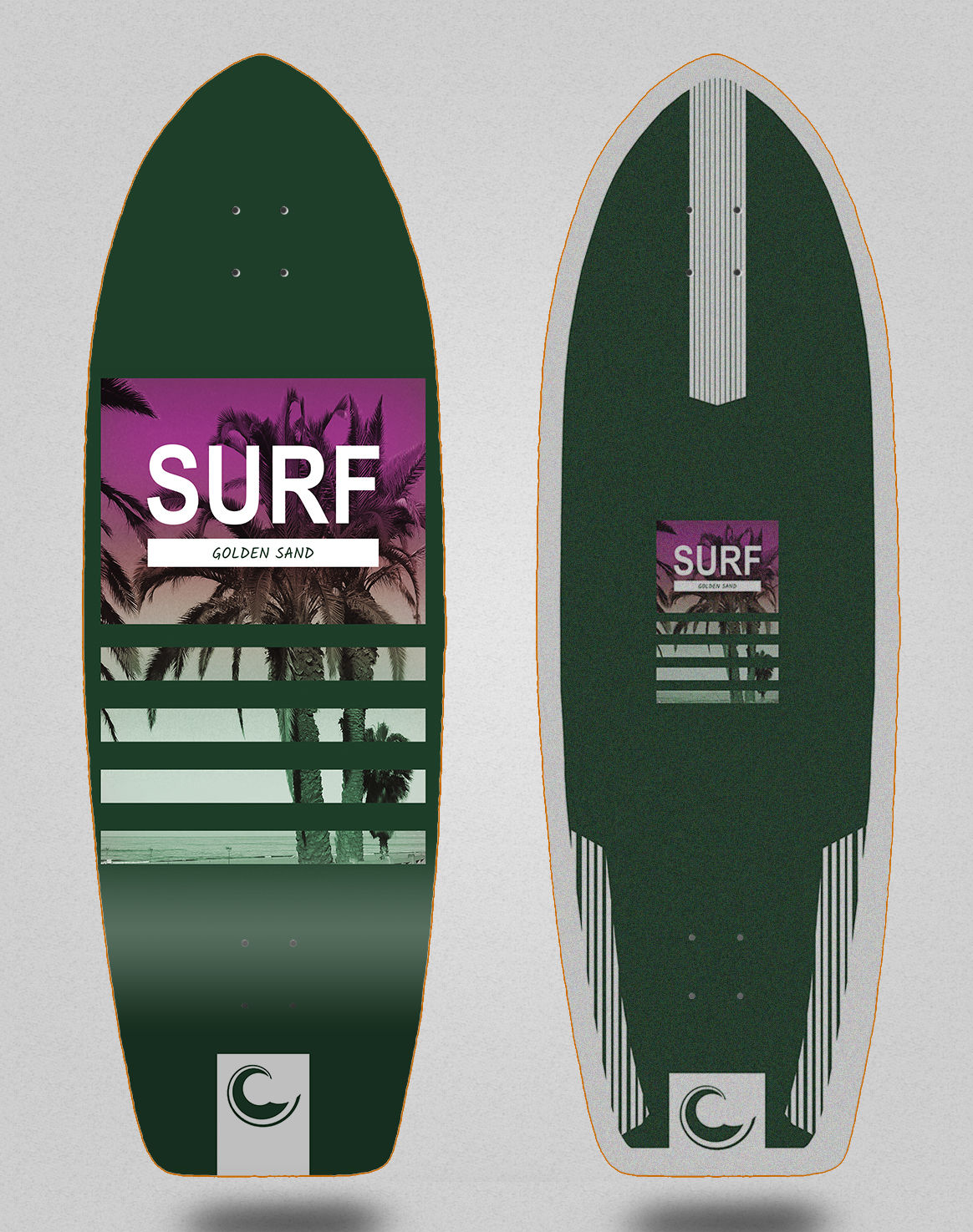 Golden Sand deck - Surf Spot green 31 fat tail