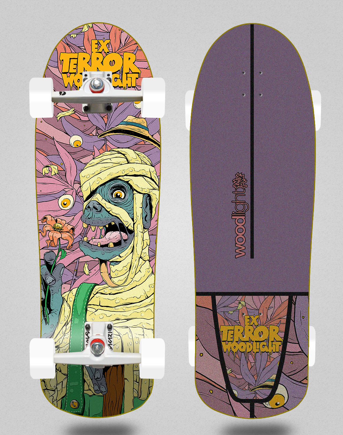 Wood light surfskate SGI trucks - Ex Terror Momie 10x31 Bucky