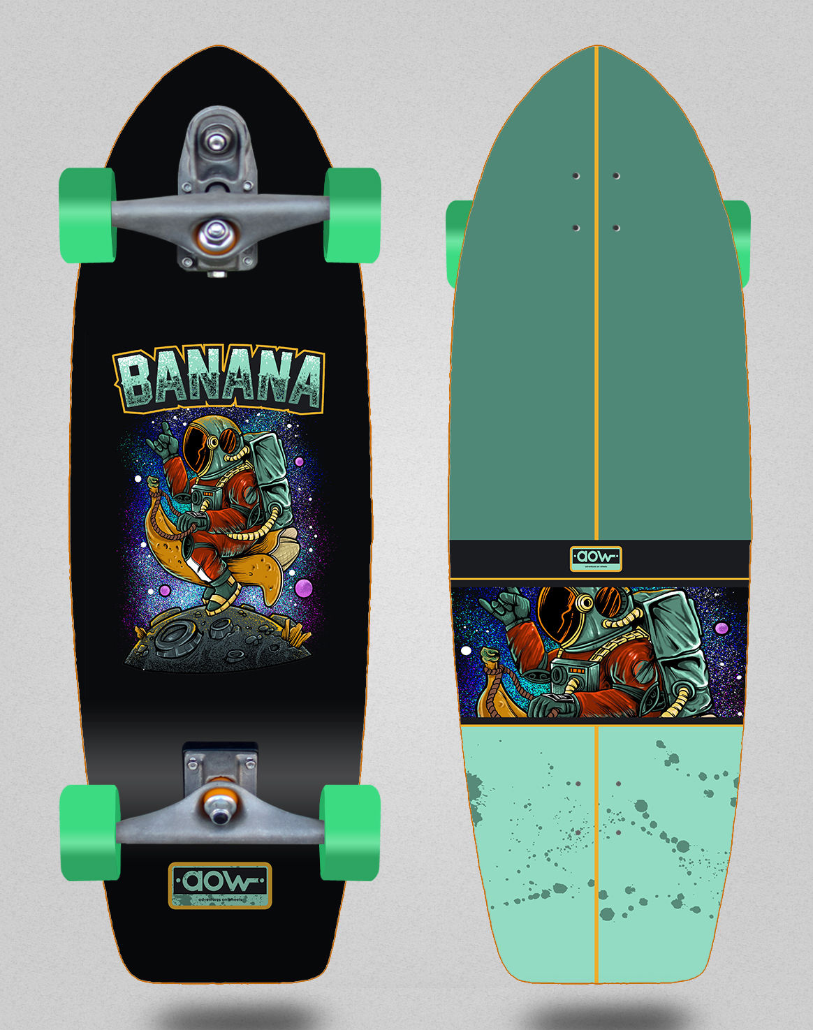 Aow surfskate T12 trucks Space Banana 31 fat tail