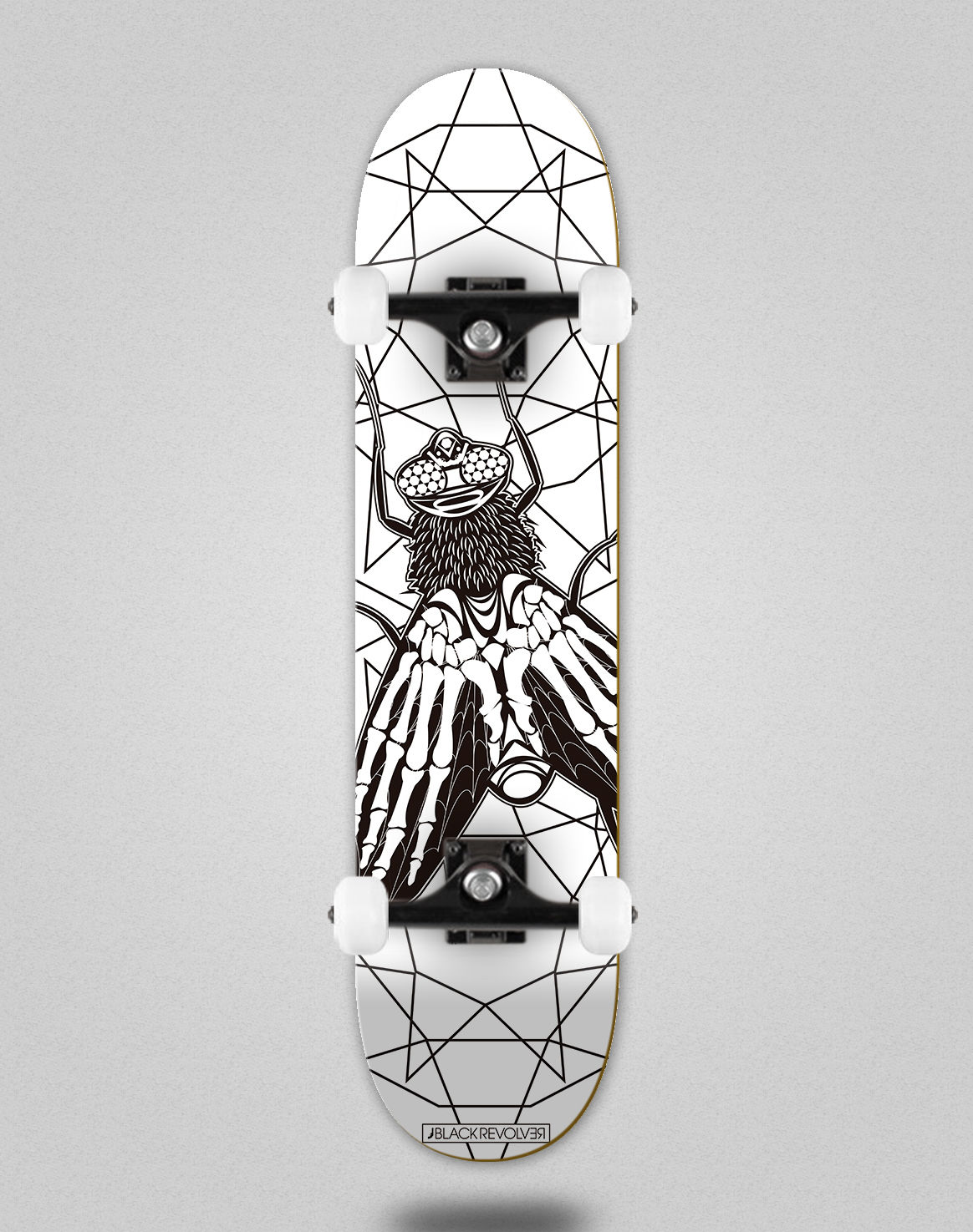 Black Revolver Insecta collective mosca white skate complete