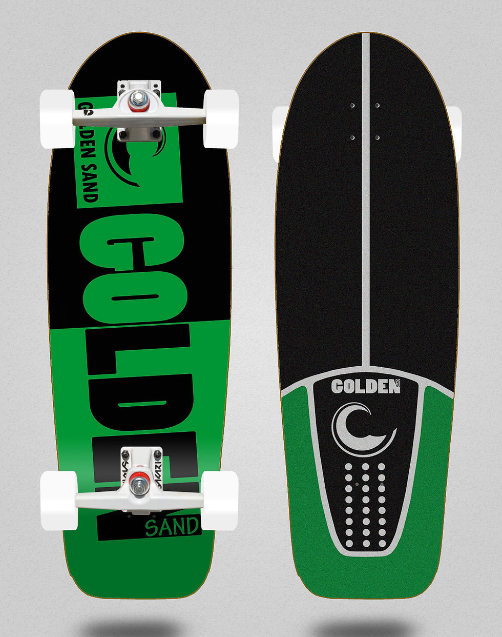 Thumbnail: Golden Sand surfskate SGI Degraded tone black green 30,5
