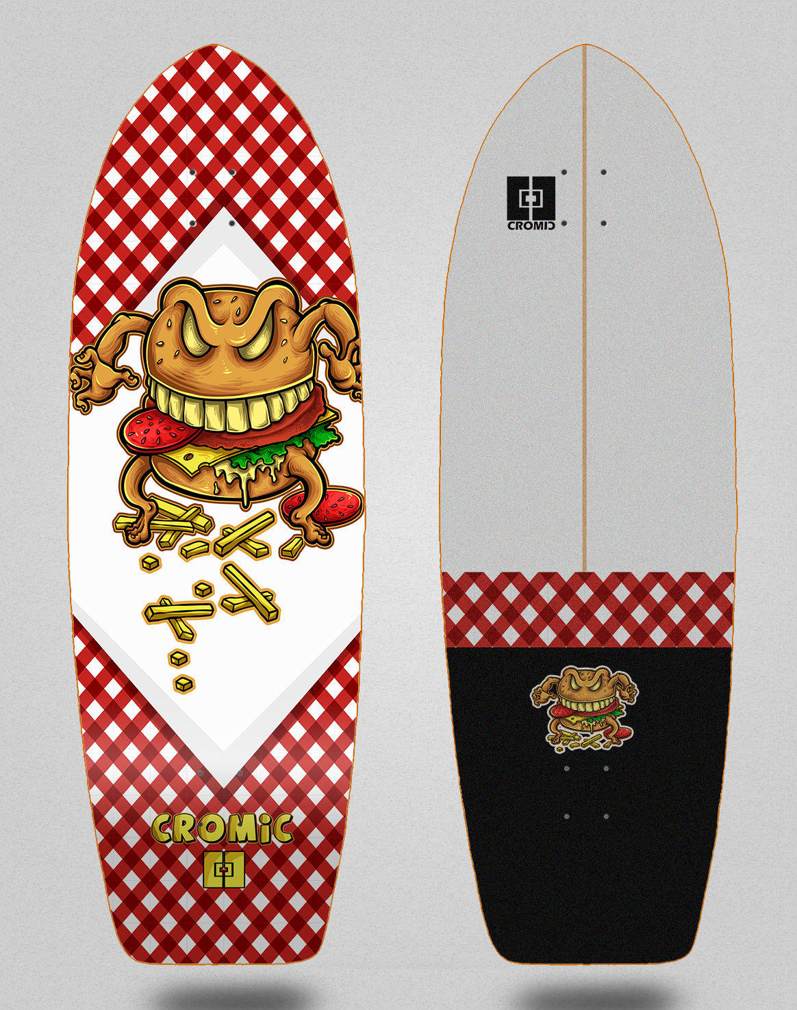 Cromic surfskate deck - Burger crazy food 29