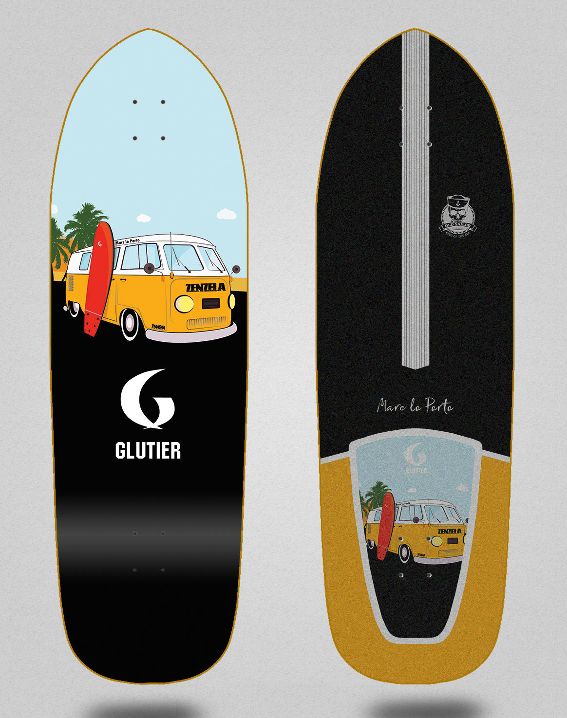 Glutier surfskate deck - Zenzela 33,5
