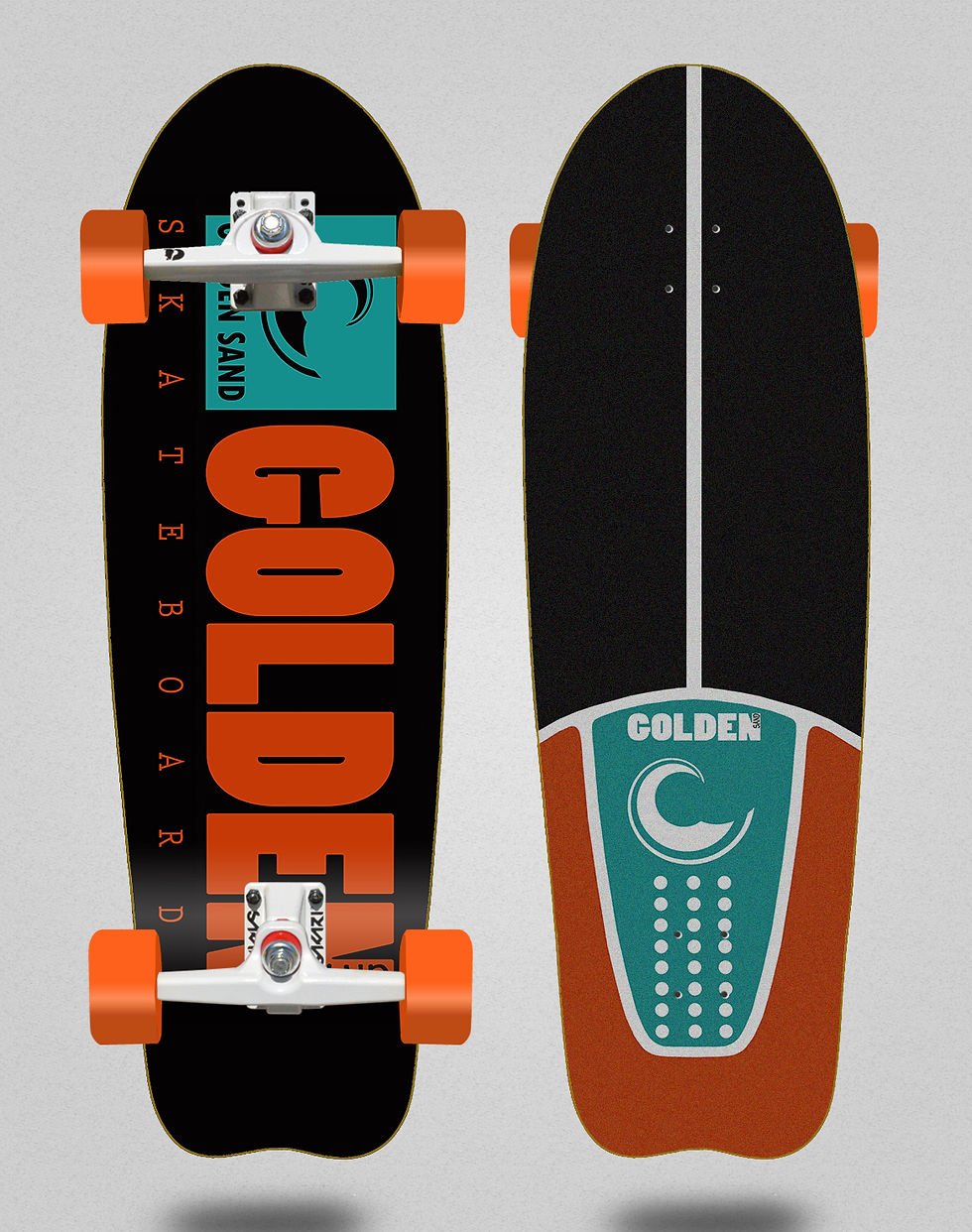 Thumbnail: Golden Sand surfskate SGI trucks Icon turquoise 31 fish