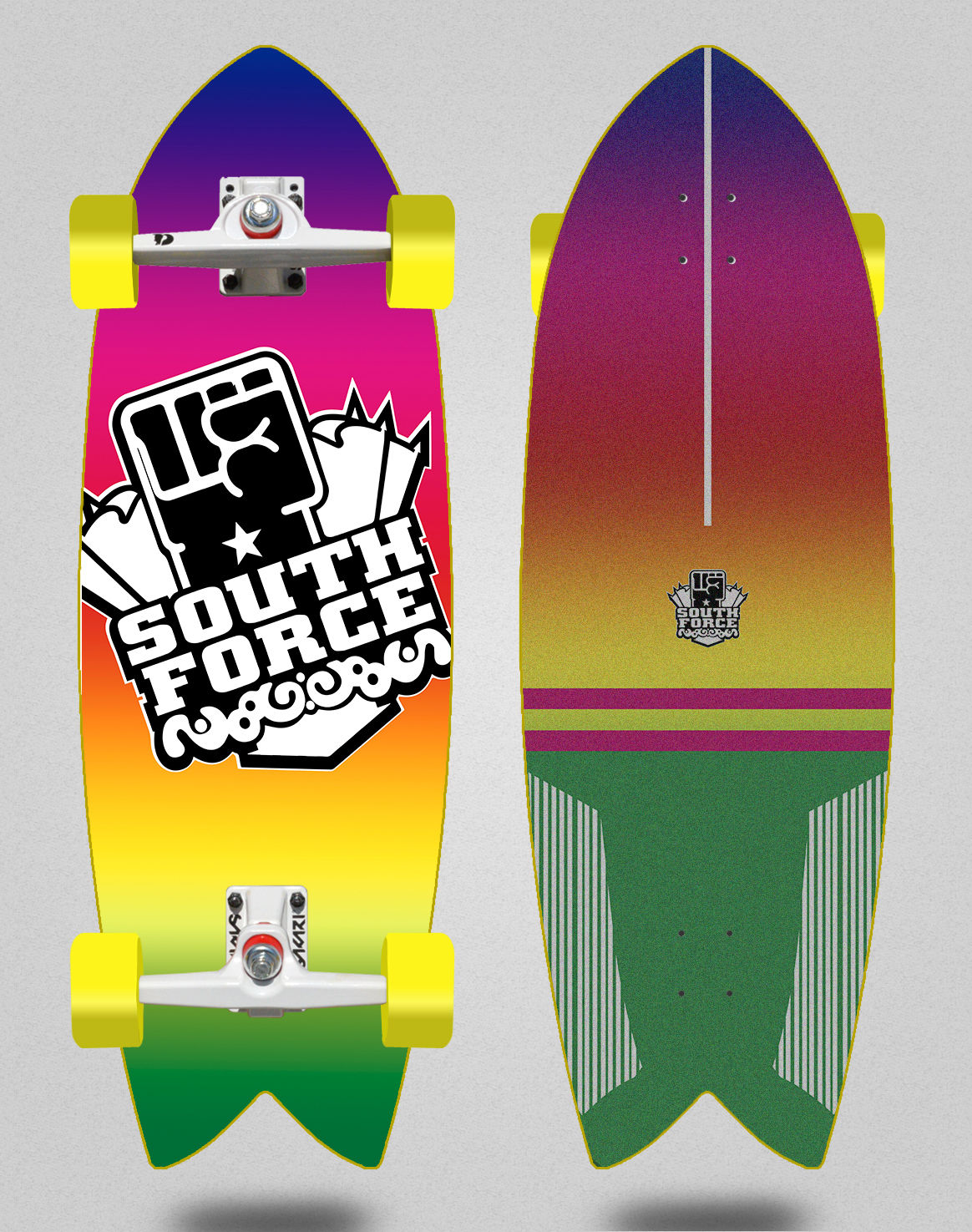 South force surfskate SGI trucks Logo fluor 32