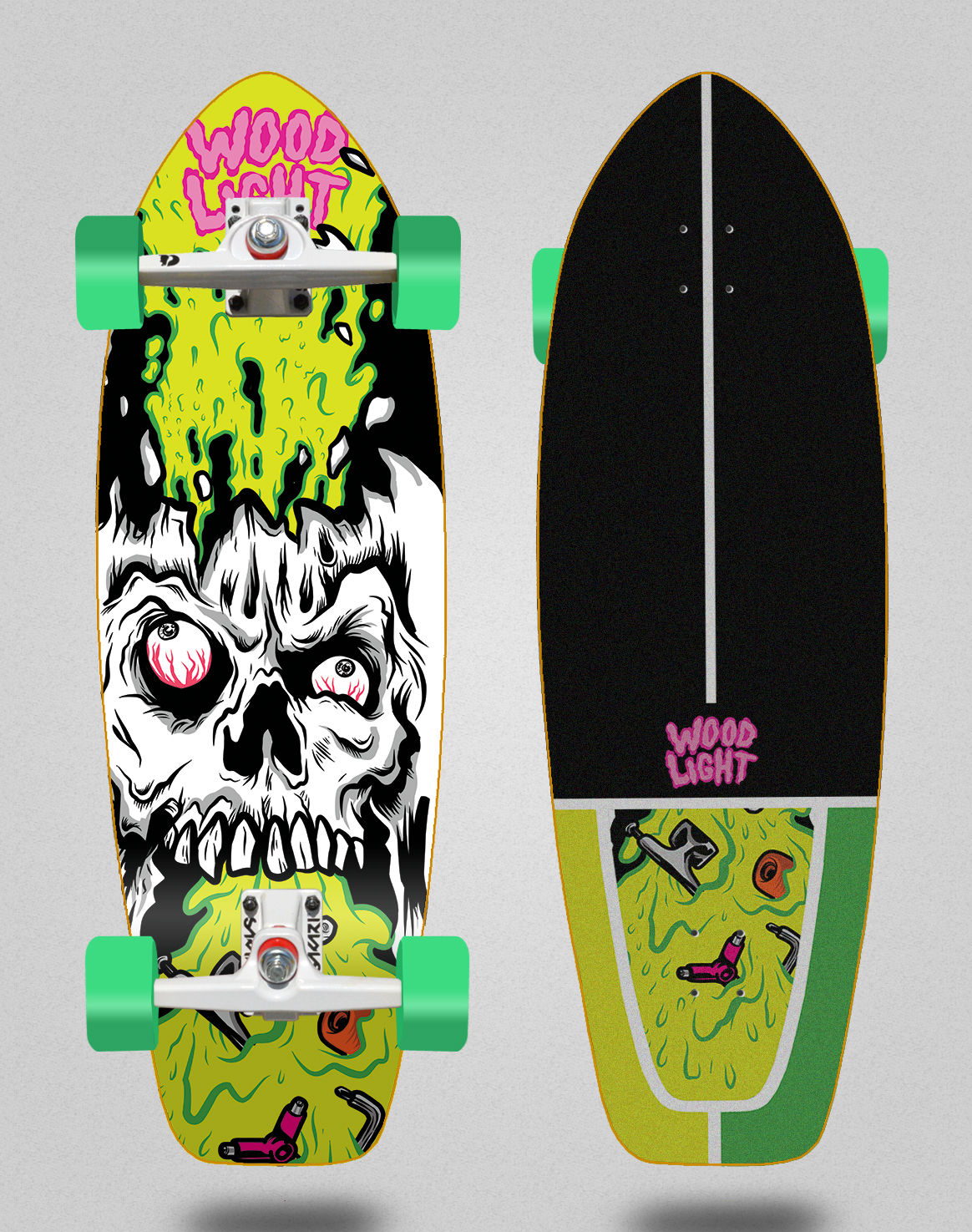 Wood light surfskate SGI trucks - Blow up Vomit 31