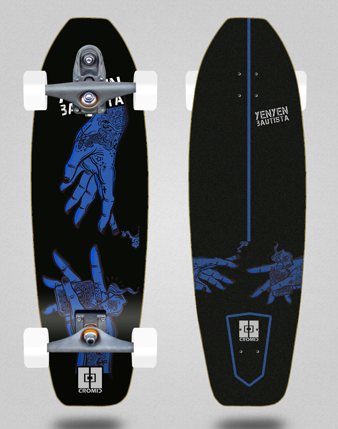 Cromic surfskate T12 trucks - Yenyen hands black blue 31,5