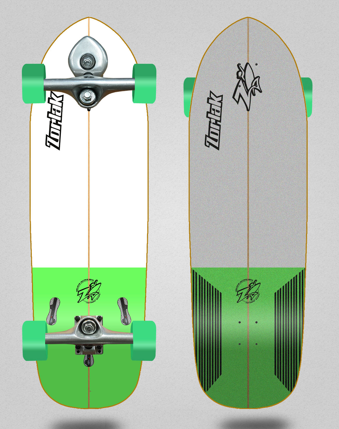 Zorlak surfskate BURI trucks - Cabo Polonio green 33.5