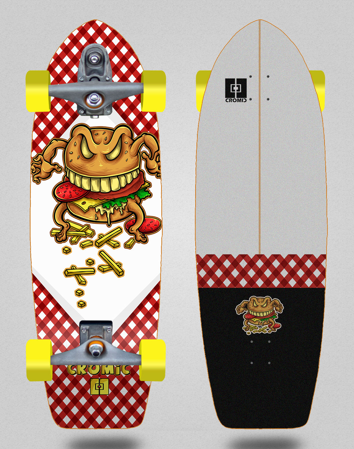 Cromic surfskate T12 trucks Burger crazy food 29