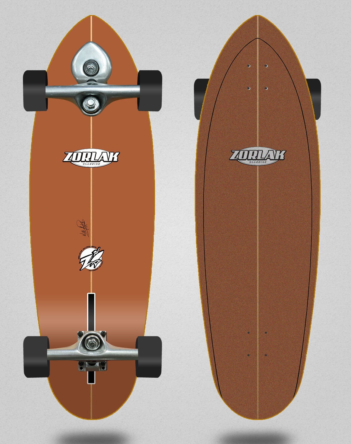 Zorlak surfskate BURI trucks - Brown sauce 32.5