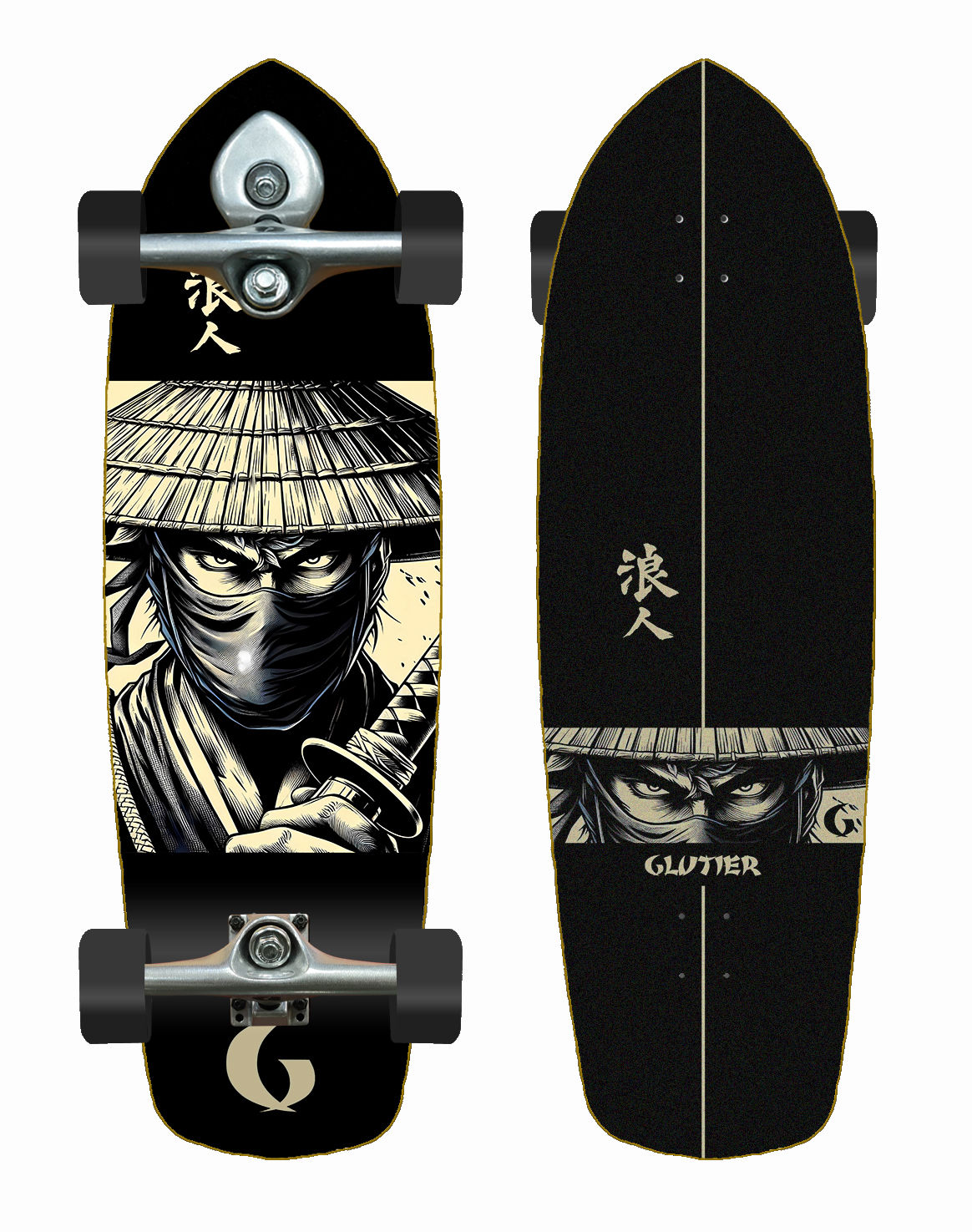 Glutier surfskate BURI trucks - Japan Rise 34