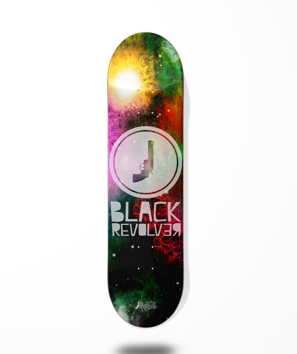 Black Revolver skate deck Space circle