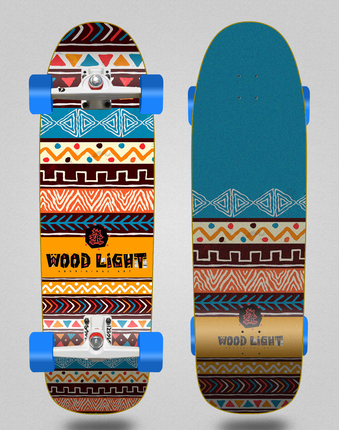 Wood light surfskate SGI trucks Aborigal Inca 9.31x31 Dress Old.S