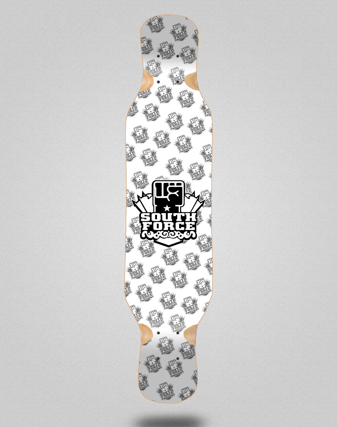 South force NF white longboard deck 46x10