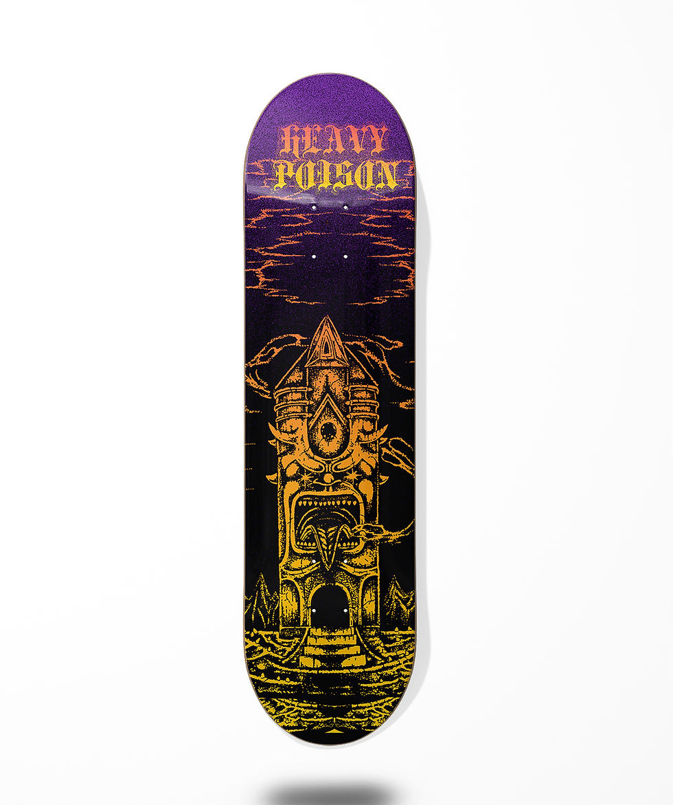 Thumbnail: Heavy Poison skate deck Temple sunset