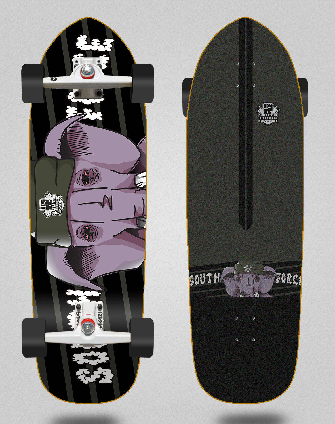 South force surfskate SGI trucks - Clouds Montoya 33,5 Hill