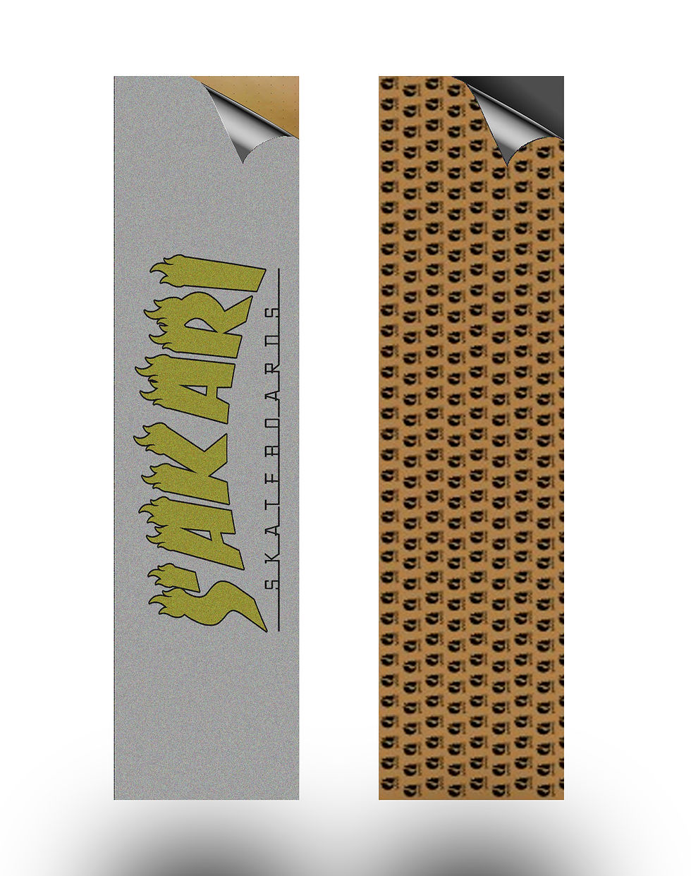 Thumbnail: Sakari skate griptape Flames white yellow Anti bubbles 84x23cm