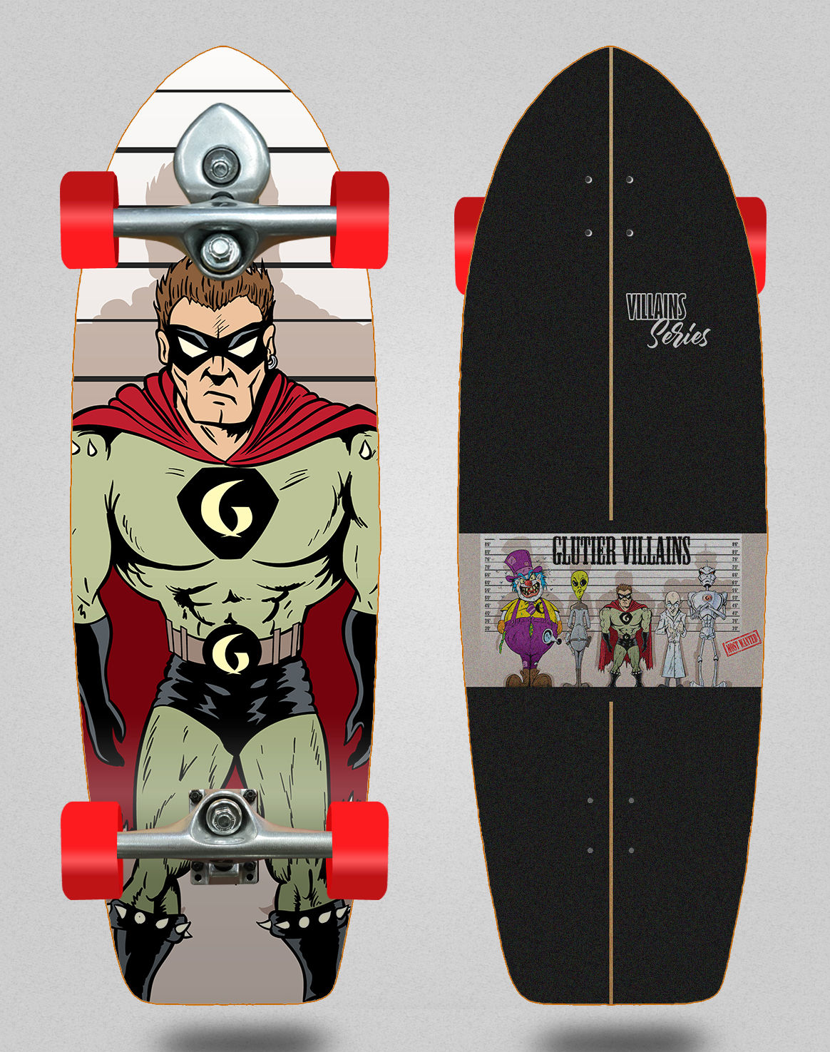 Glutier surfskate BURI trucks - Villain Stone 29