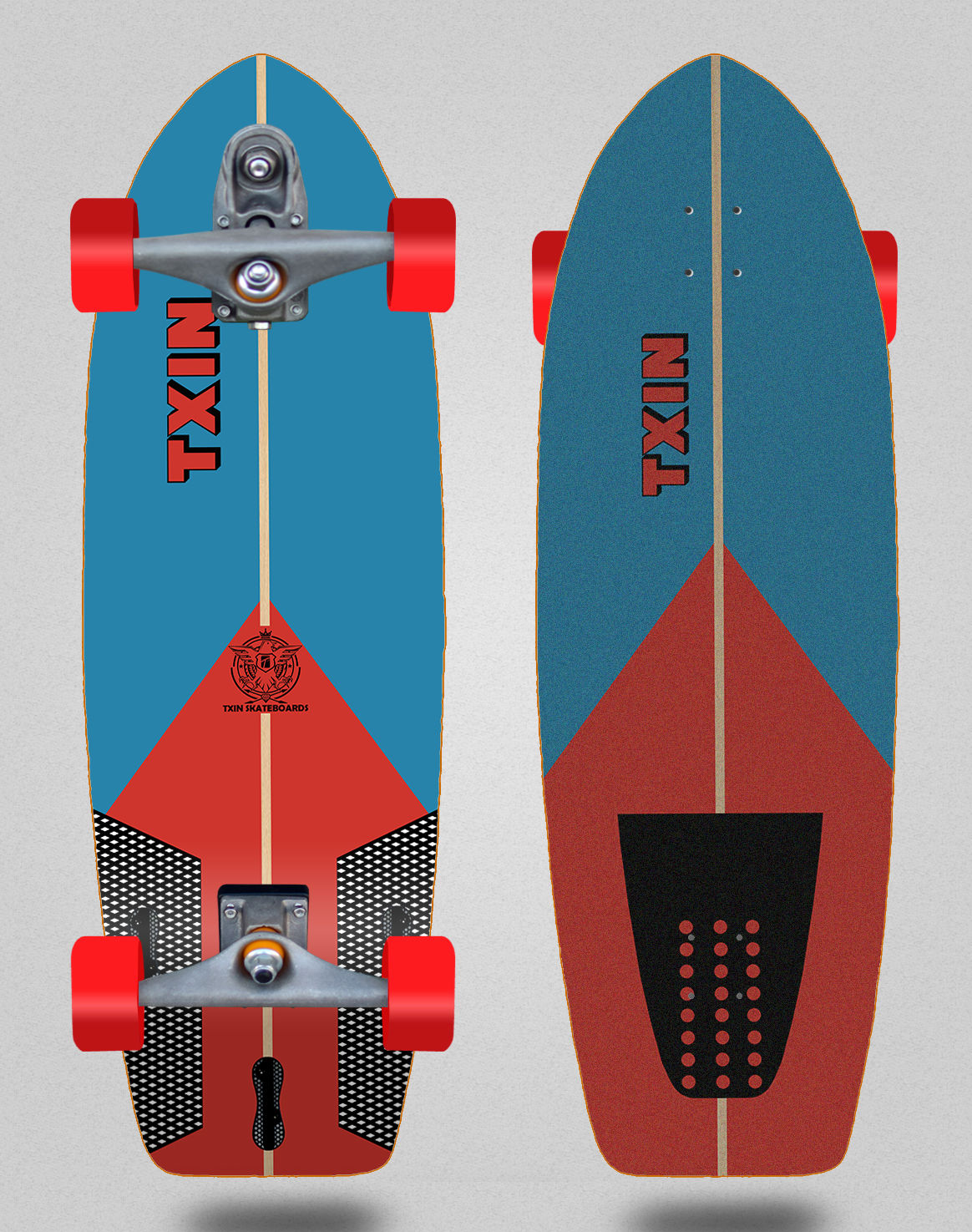 Txin surfskate - Shaper blue red 29