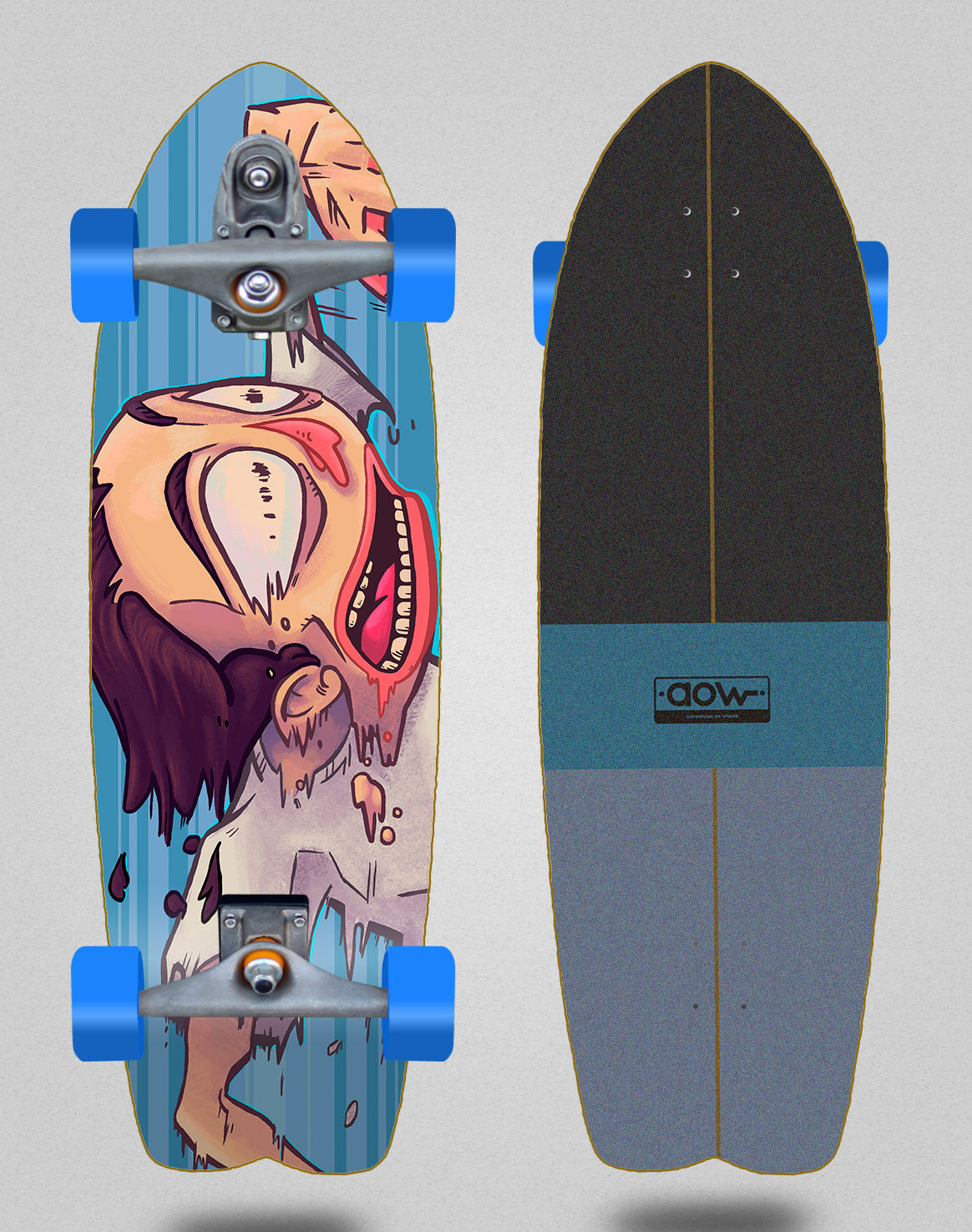 Aow surfskate T12 trucks Fastskate blue 29