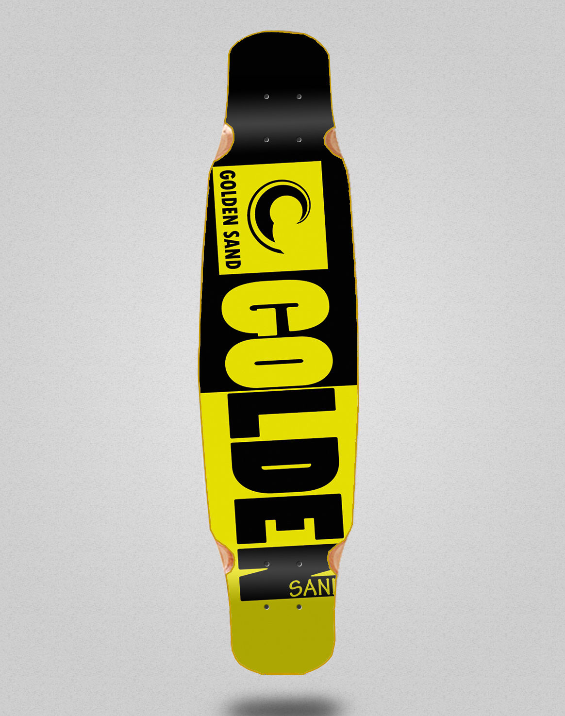 Golden Sand Degraded tone black yellow longboard deck dance 46x9