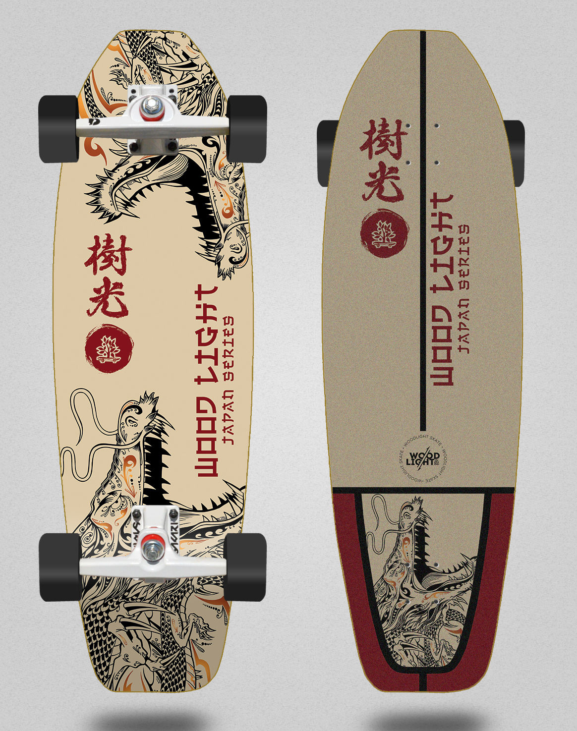 Wood light surfskate SGI trucks Japan series Dragons 31.5