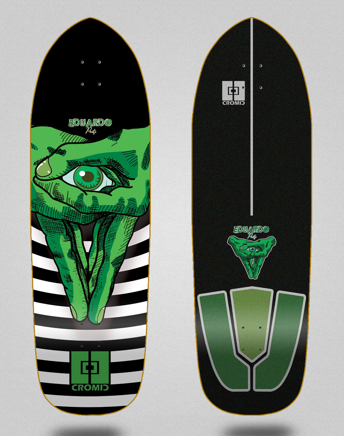 Cromic surfskate deck Eduardo Prieto Classic green 33.5