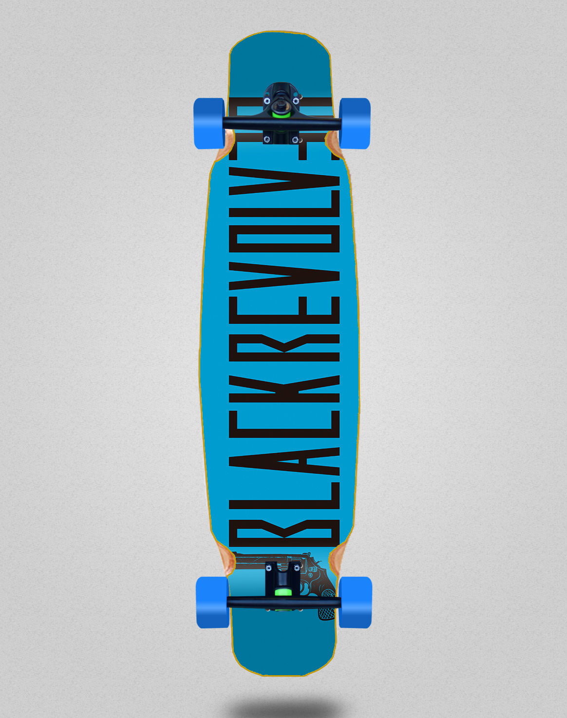 Black Revolver Color blue black longboard bamboo dance complete 46x9