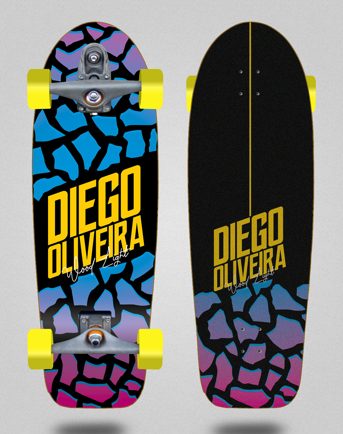 Wood light surfskate T12 trucks - Oliveira Pro parts 30,5
