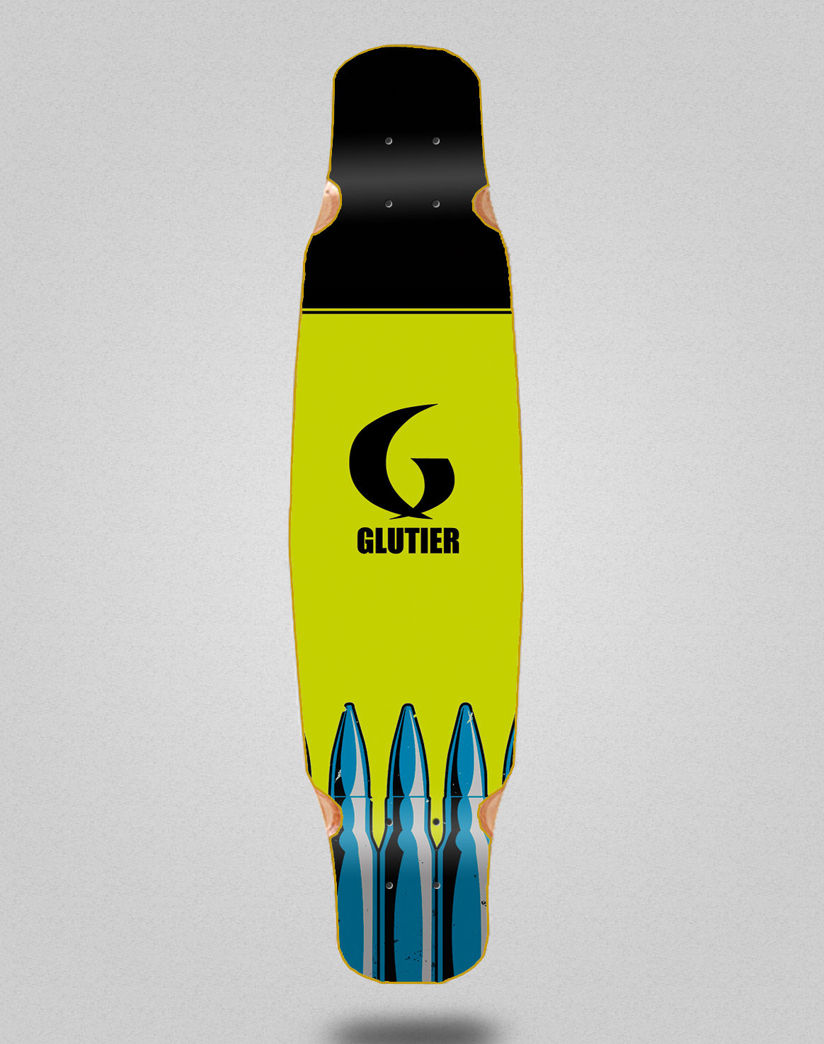 Glutier Bullets fluor longboard deck dance 46x9