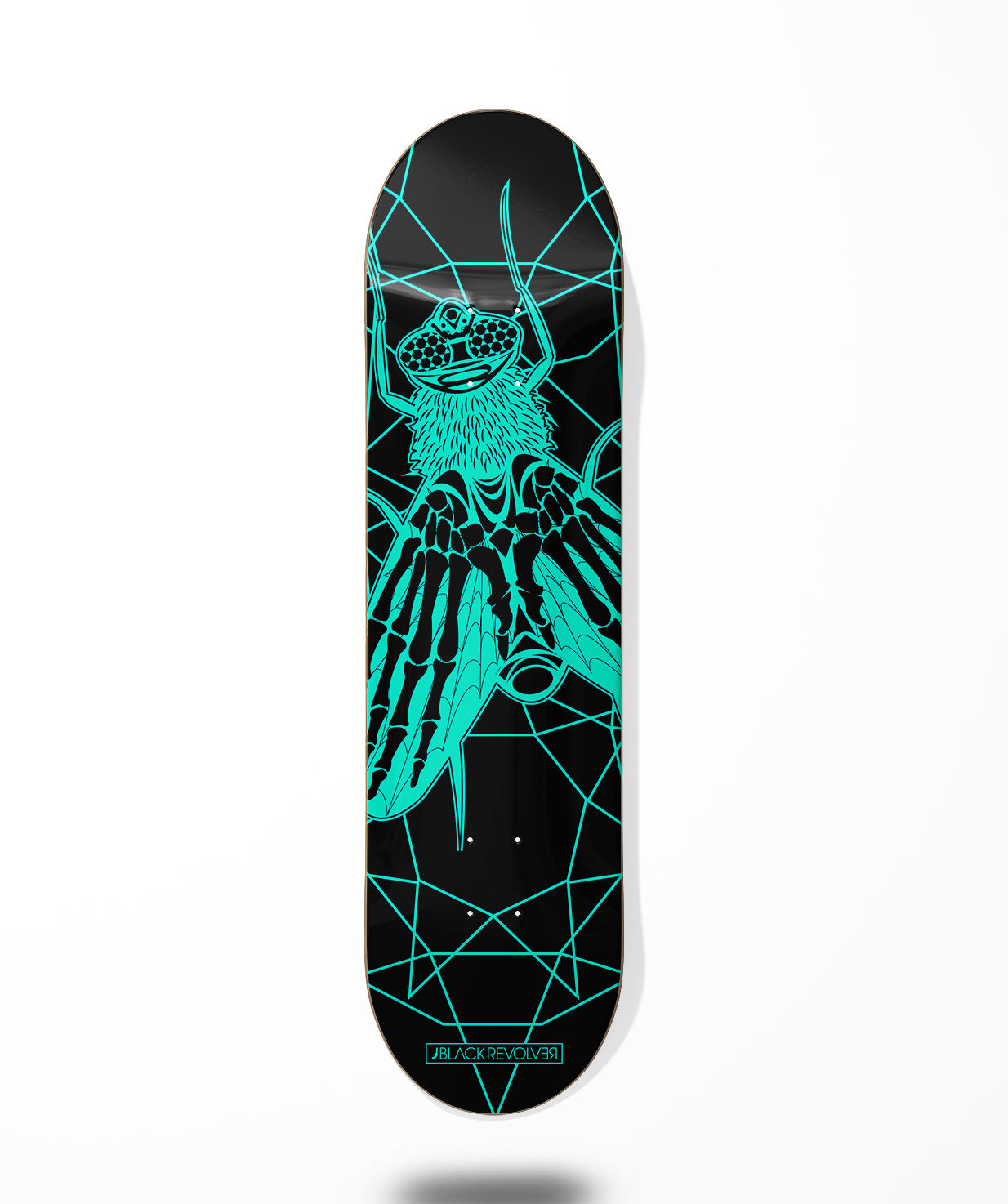 Black Revolver skate deck Insecta collective mosca black turquoise