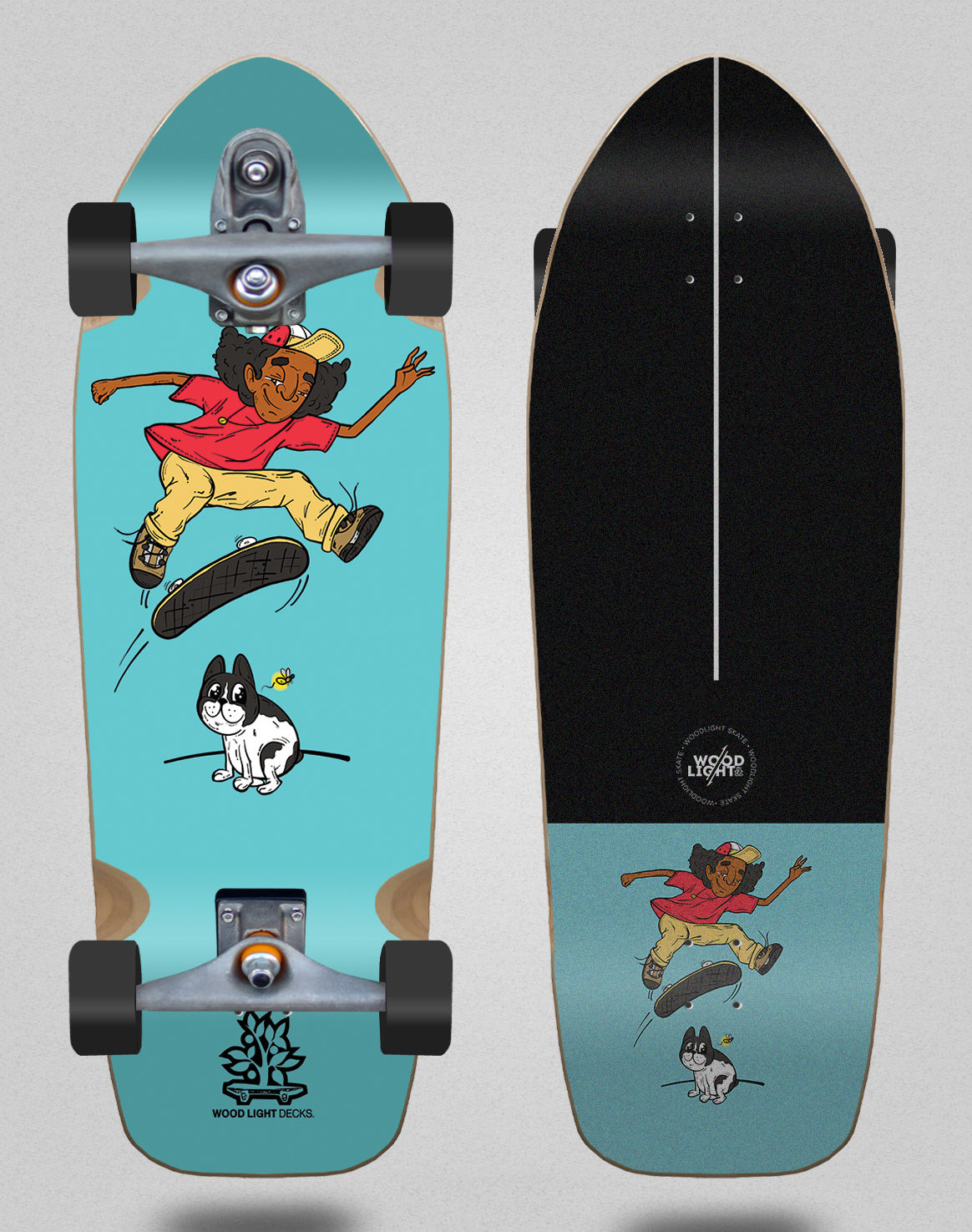 Wood light surfskate T12 trucks - Forall blue 9.65x30.11 Neme