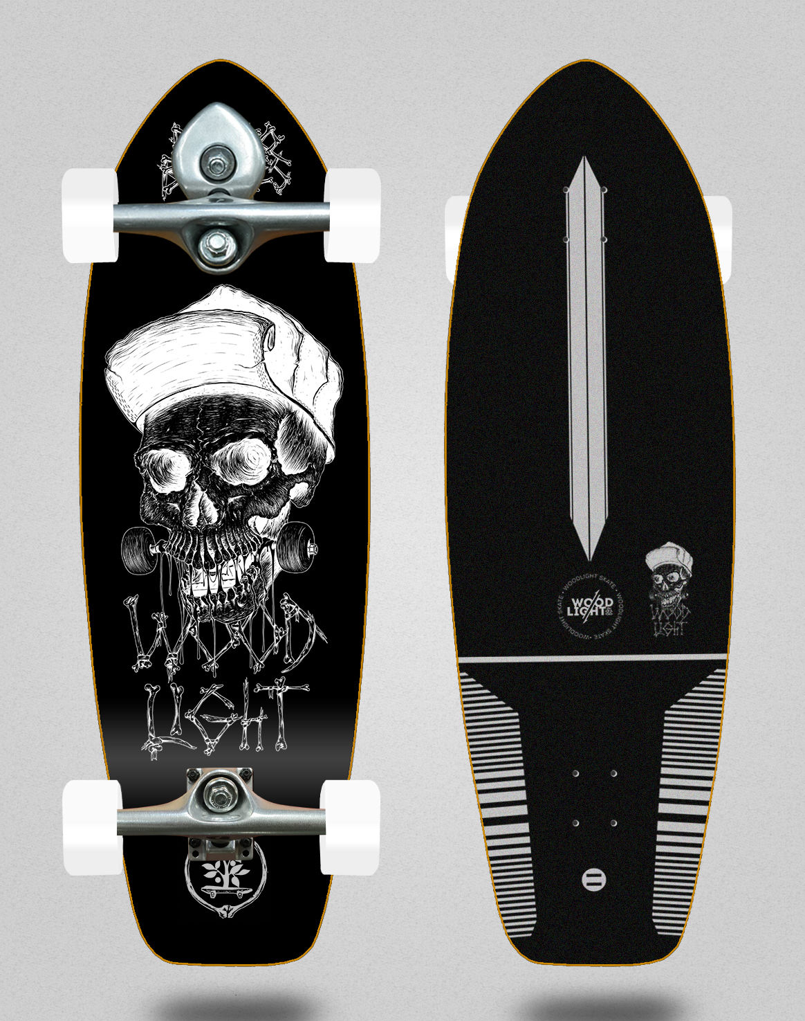 Wood light surfskate BURI trucks - Back to bones Dias black 31